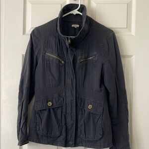Women’s Utility Jacket - Navy Zip & Button Front